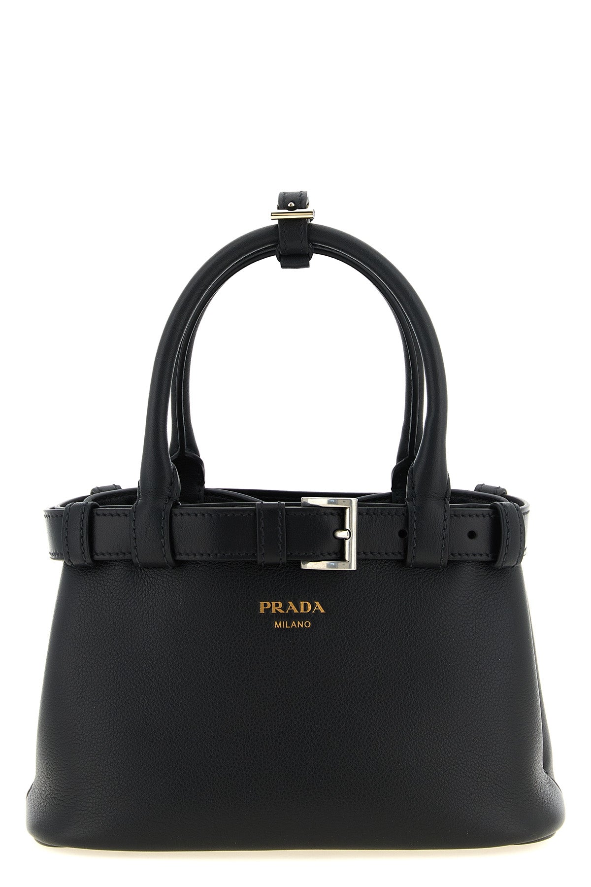 the prada handbag in soft fine-grained calf leather stands out for its structure