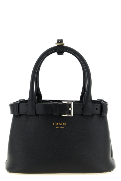 the prada handbag in soft fine-grained calf leather stands out for its structure