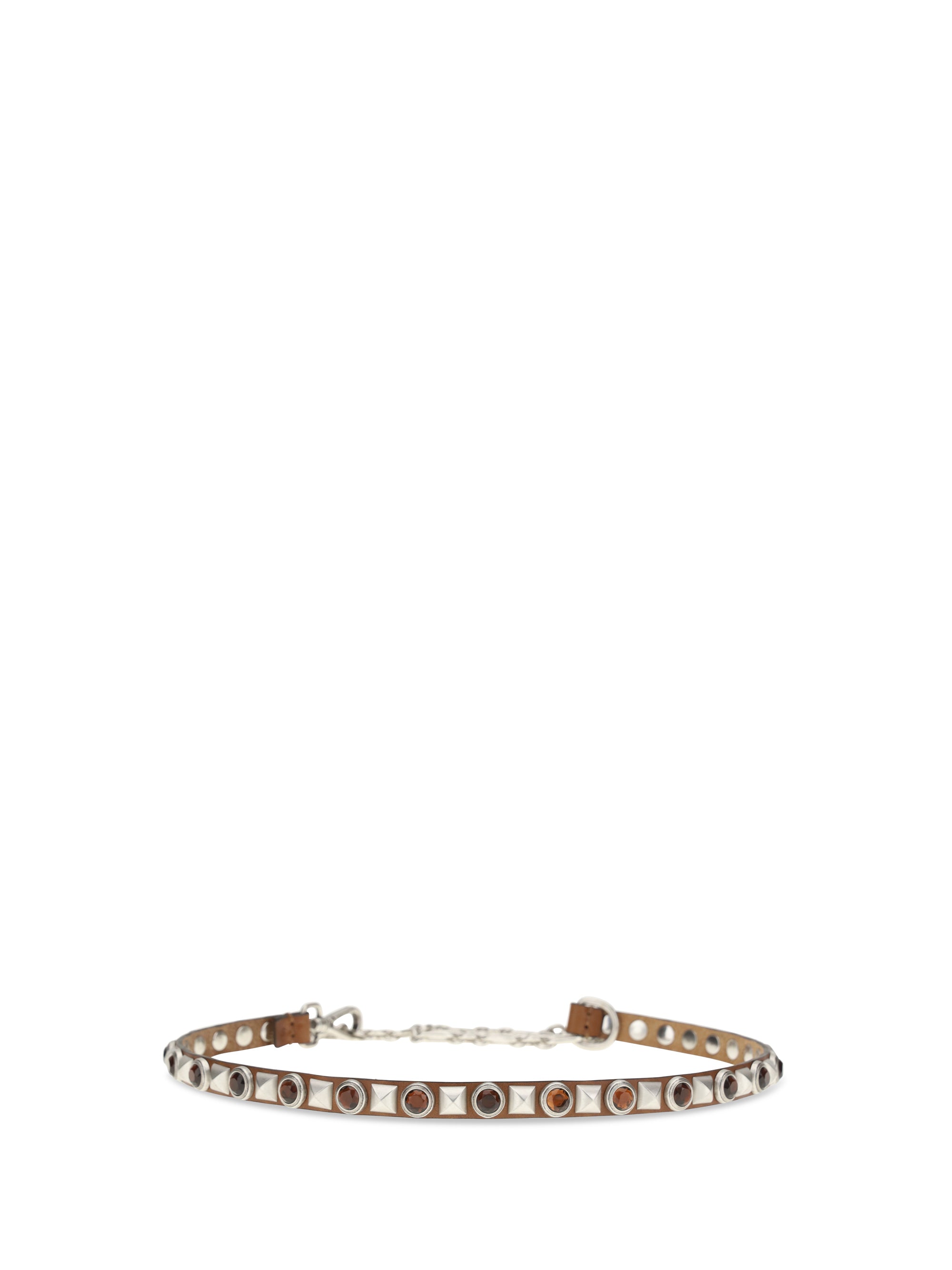 leather belt with jeweled studs