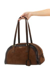 medium prada bowling suede top case handcrafted for a lived-in effect
