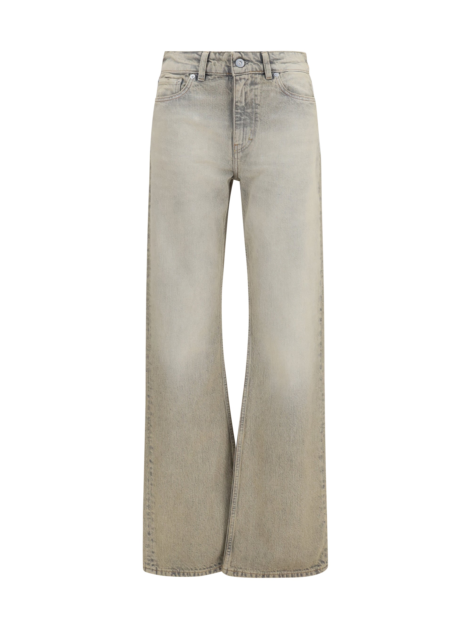 straight-leg denim jeans