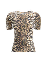 GANNI L leopard rib t-shirt 