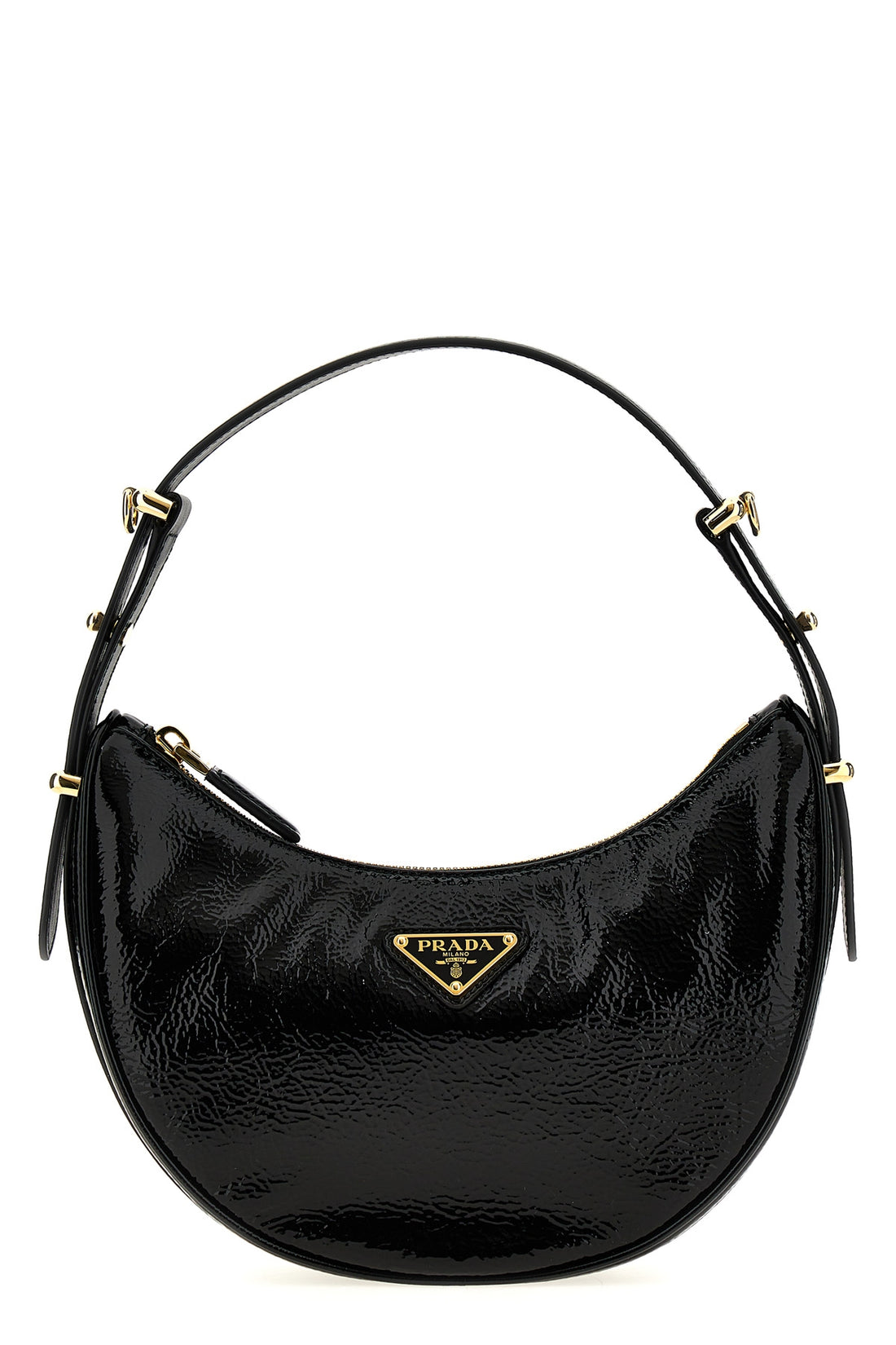 PRADA OS prada arqué naplak patent leather shoulder bag