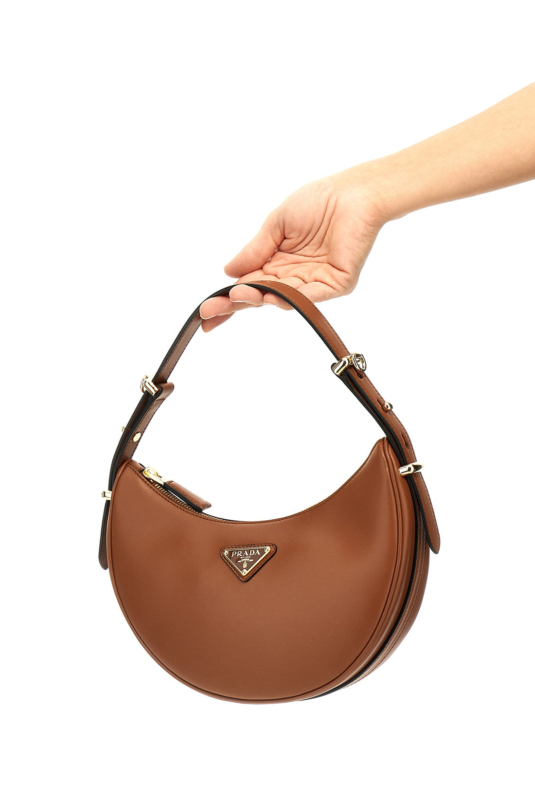 PRADA OS prada arquè leather shoulder bag