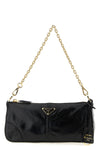 prada re-edition 2002 shoulder bag in mirror-effect processed leather
