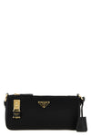 small shoulder bag in re-nylon and smooth leather