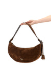 prada demi-lune large suede shoulder bag