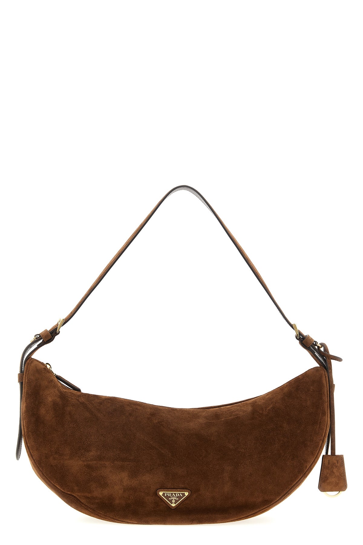 prada demi-lune large suede shoulder bag