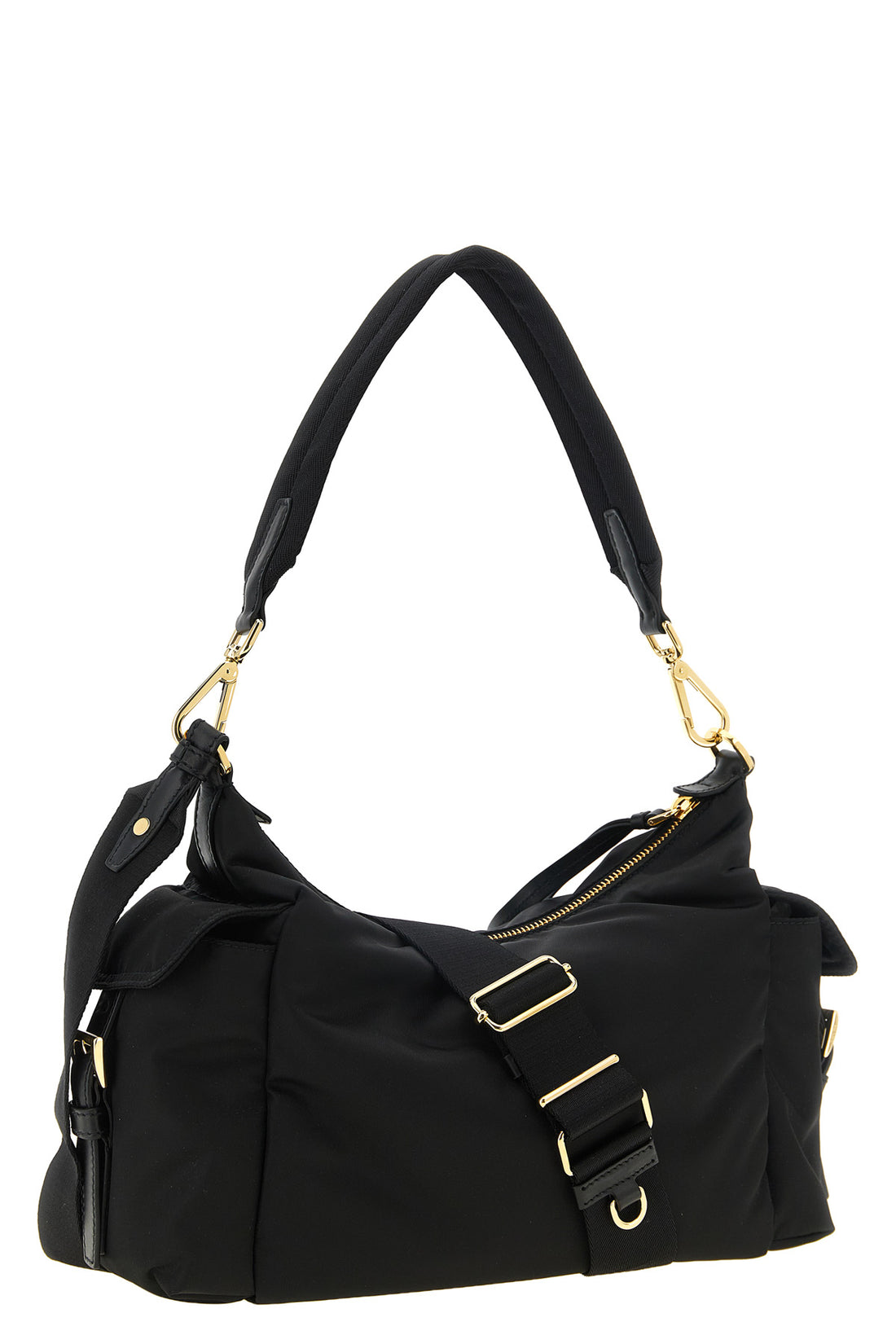 PRADA OS the large prada explore shoulder bag in black re-nylon defines a destructured