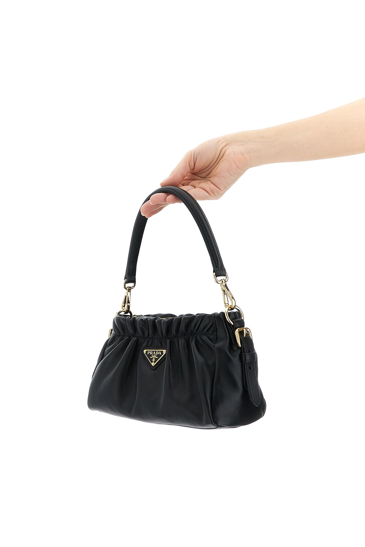 curled leather shoulder bag