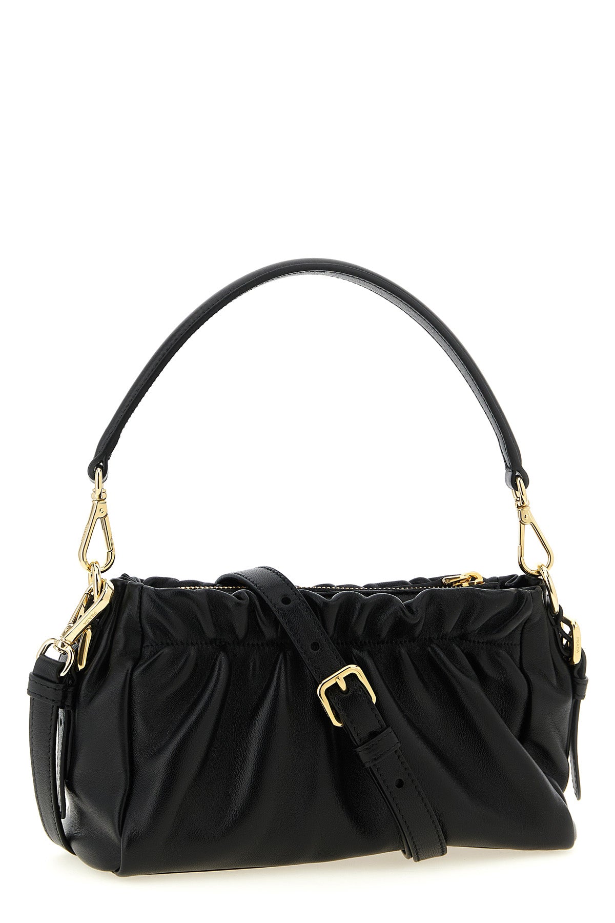 curled leather shoulder bag
