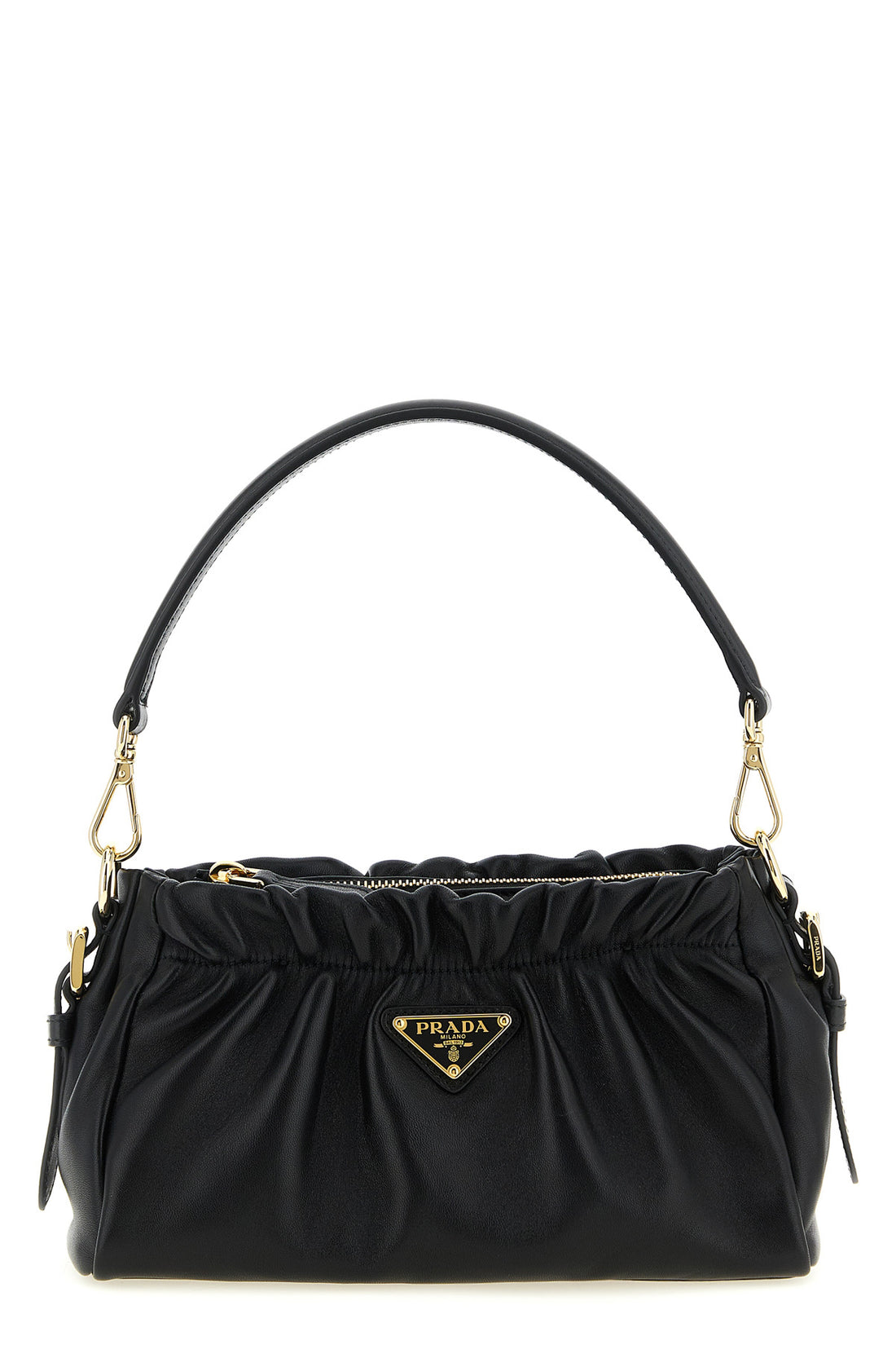 PRADA OS curled leather shoulder bag