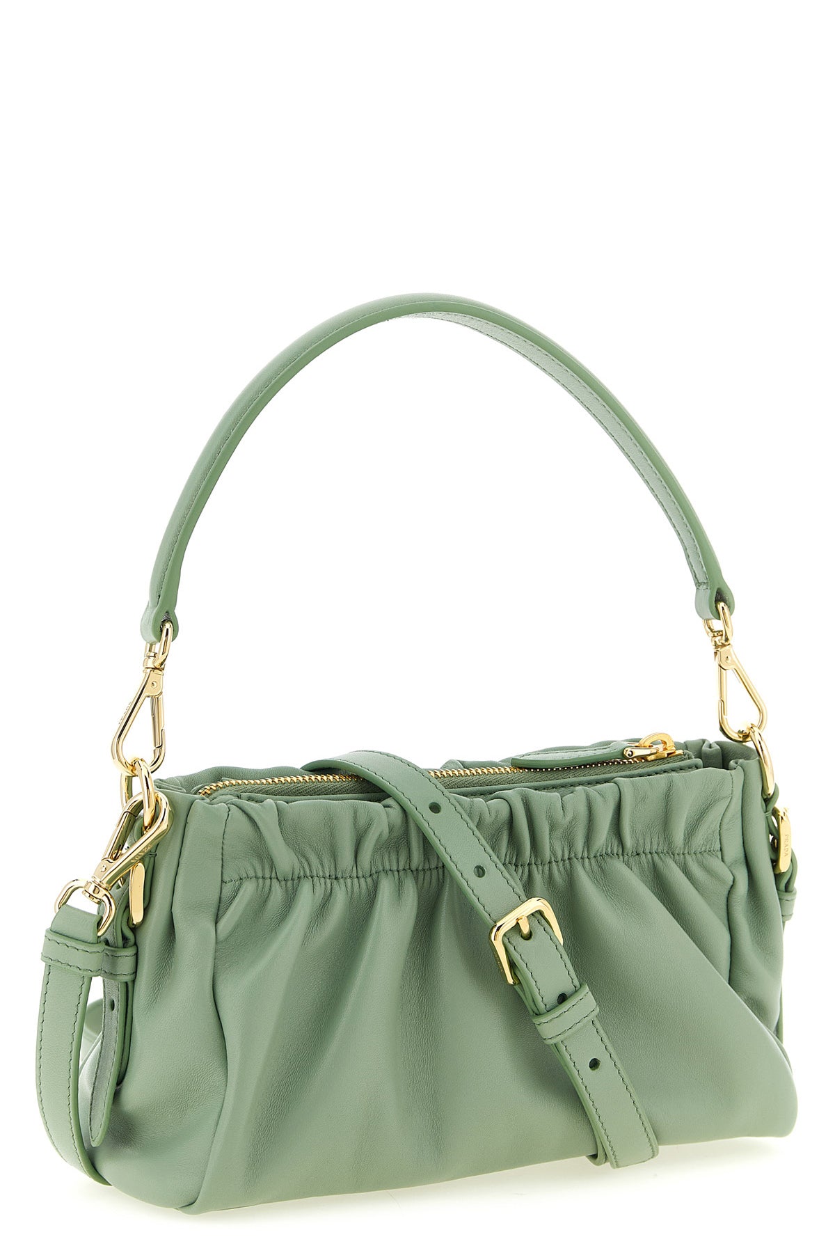 curled leather shoulder bag