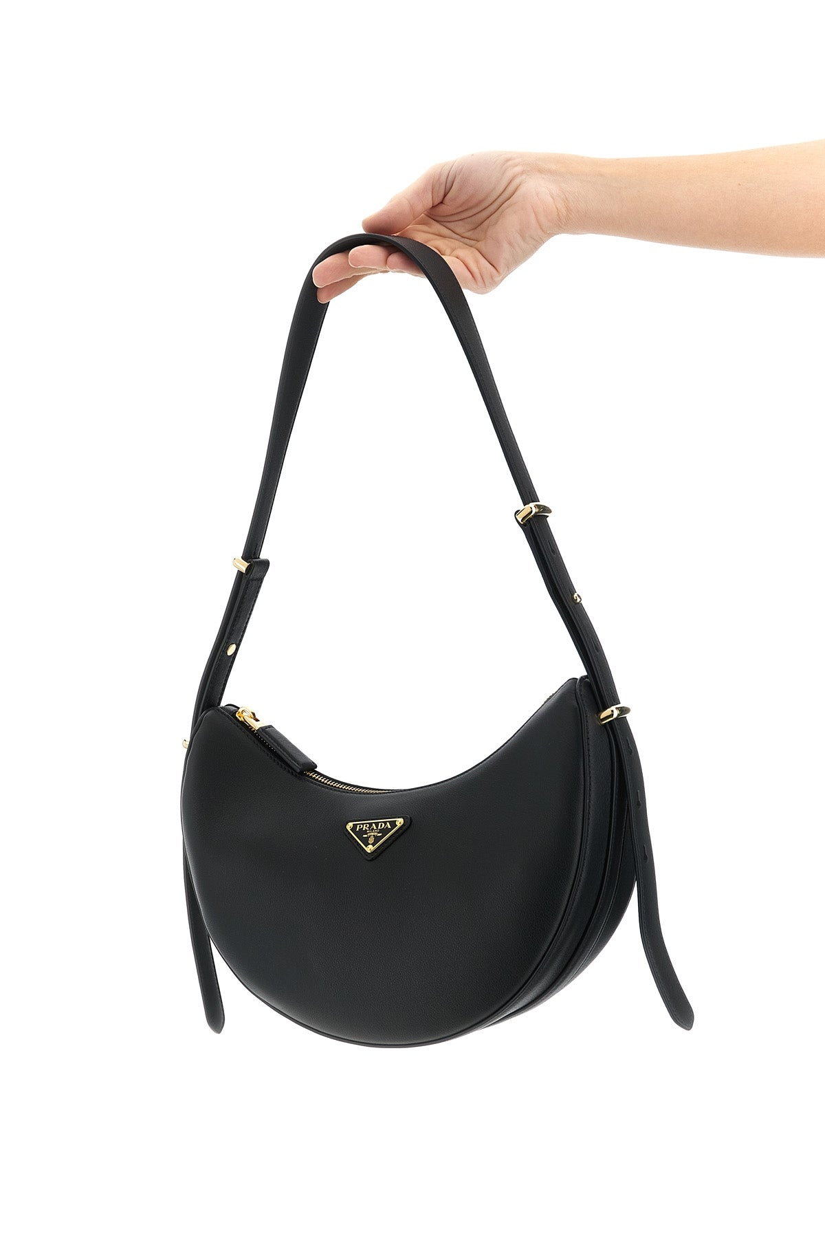 prada arqué smooth leather shoulder bag