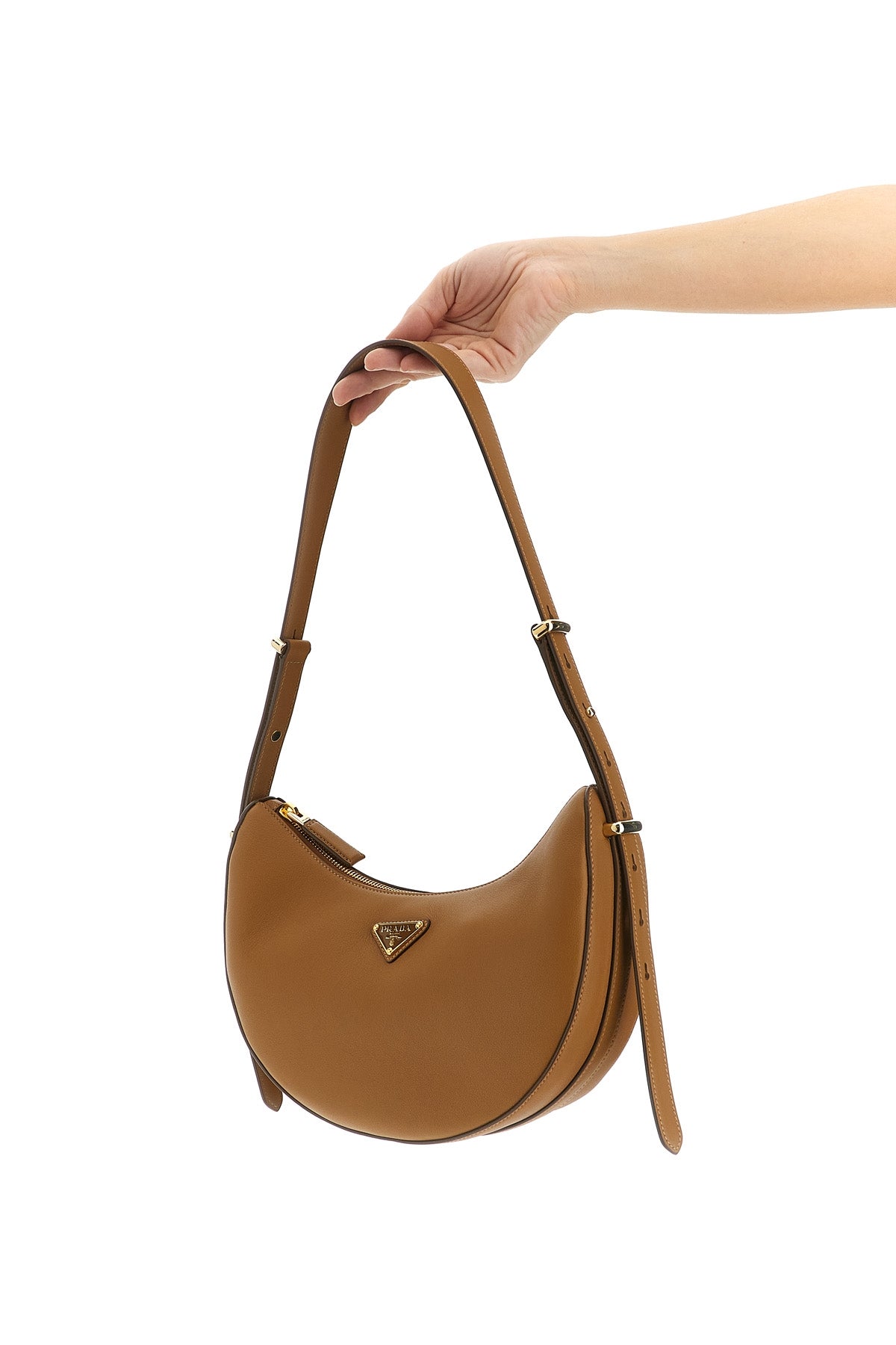 prada arqué smooth leather shoulder bag