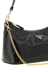 the prada prada re-edition shoulder bag is made of black calf leather