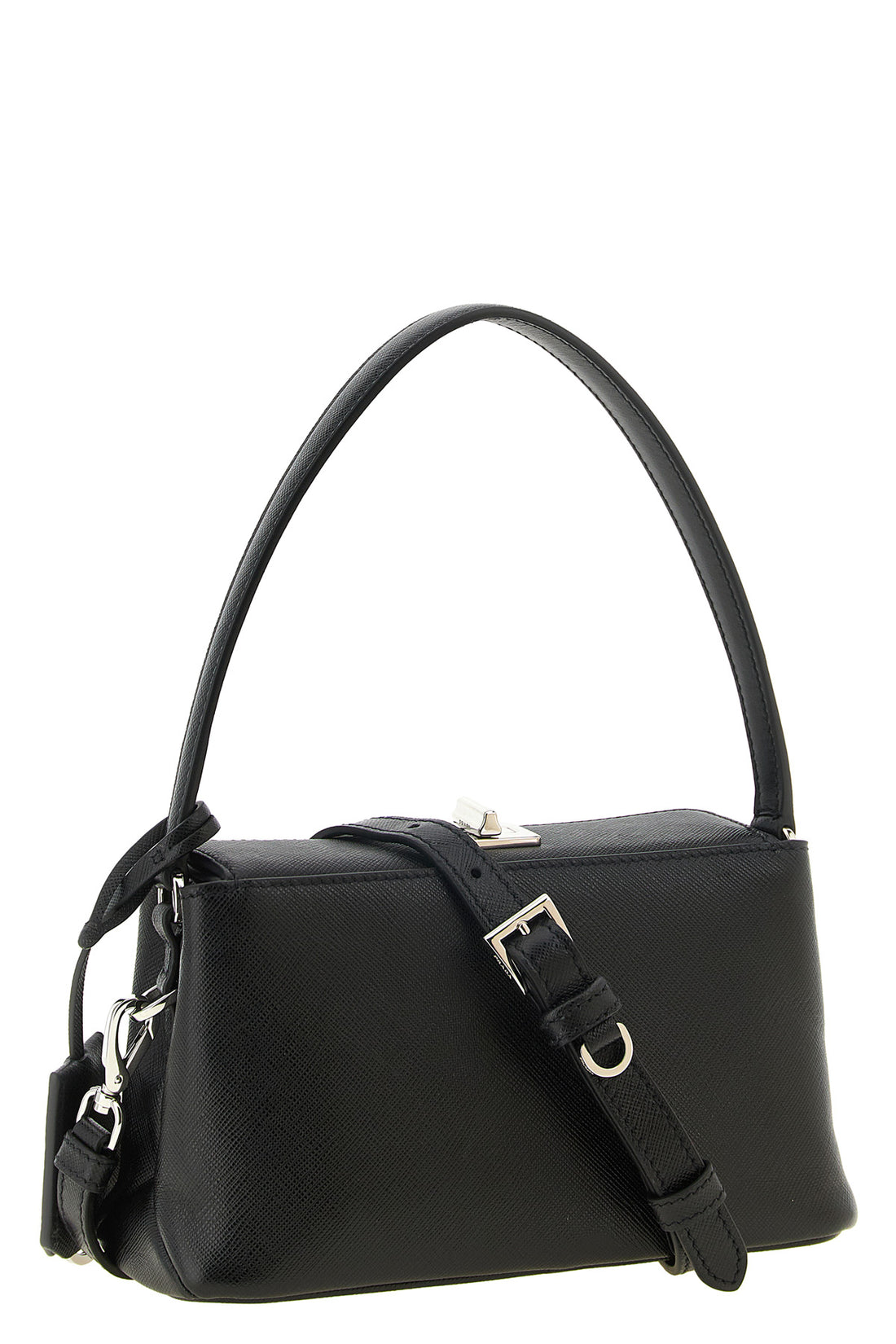 PRADA OS the prada midi handbag is made of fine saffiano calf leather