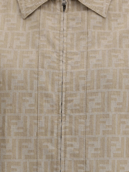 FENDI 40 chambray cropped jacket