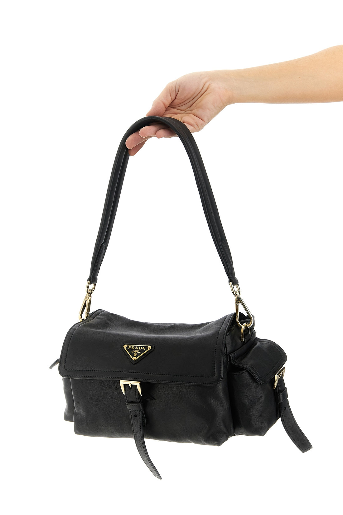PRADA OS prada explore shoulder bag in hand-treated nappa leather for a worn effect
