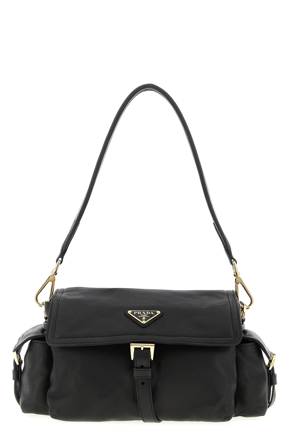 prada explore shoulder bag in hand-treated nappa leather for a worn effect
