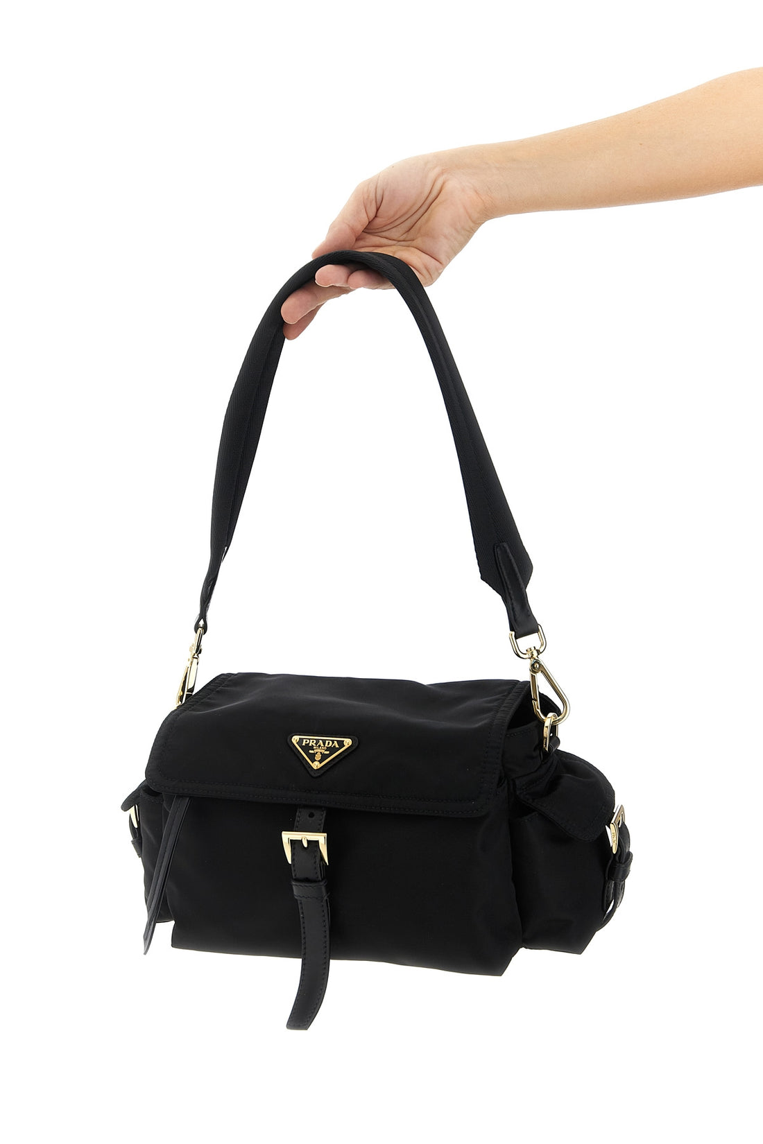 PRADA OS prada explore shoulder bag in re-nylon and smooth leather
