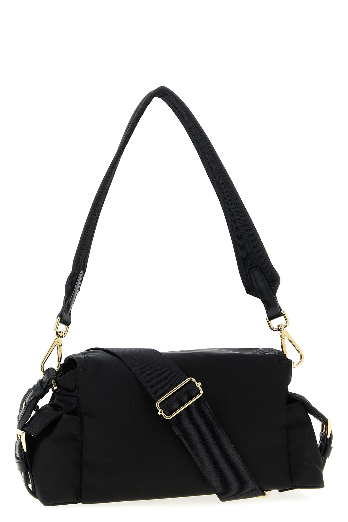 prada explore shoulder bag in re-nylon and smooth leather