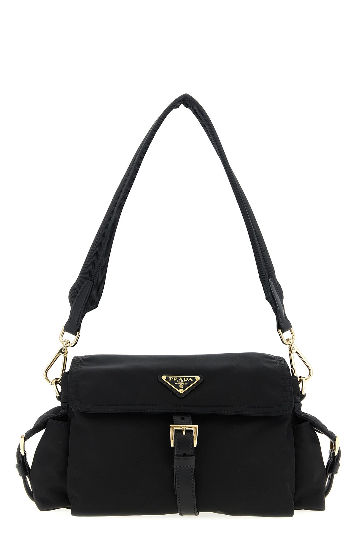 prada explore shoulder bag in re-nylon and smooth leather