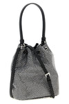 crystal satin bucket bag