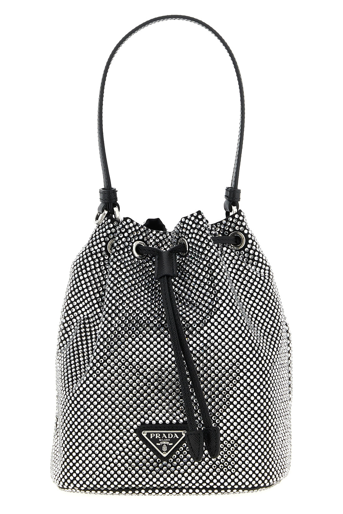PRADA OS crystal satin bucket bag