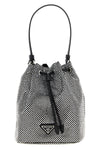crystal satin bucket bag