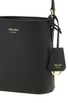 the prada mini handbag in fine saffiano leather defines a rigorous aesthetic thr