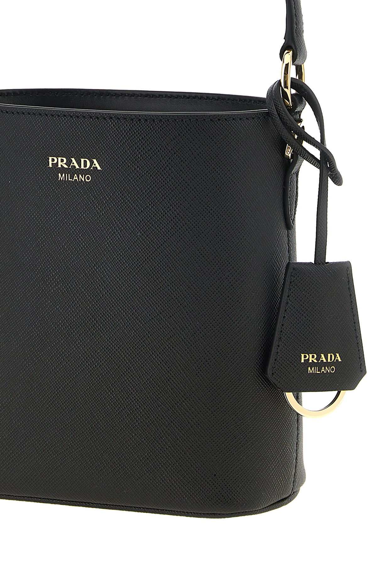 the prada mini handbag in fine saffiano leather defines a rigorous aesthetic thr