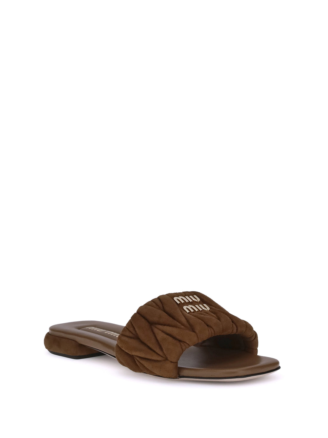 MIU MIU 40 matelassé nappa leather sandals