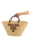 large raffia shopping bag