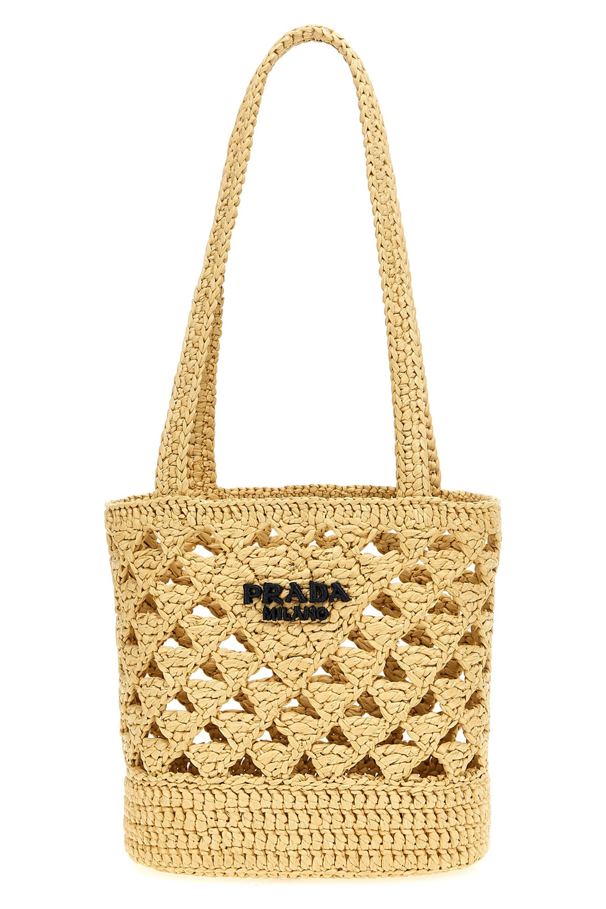 crochet handbag in raffia-effect yarn