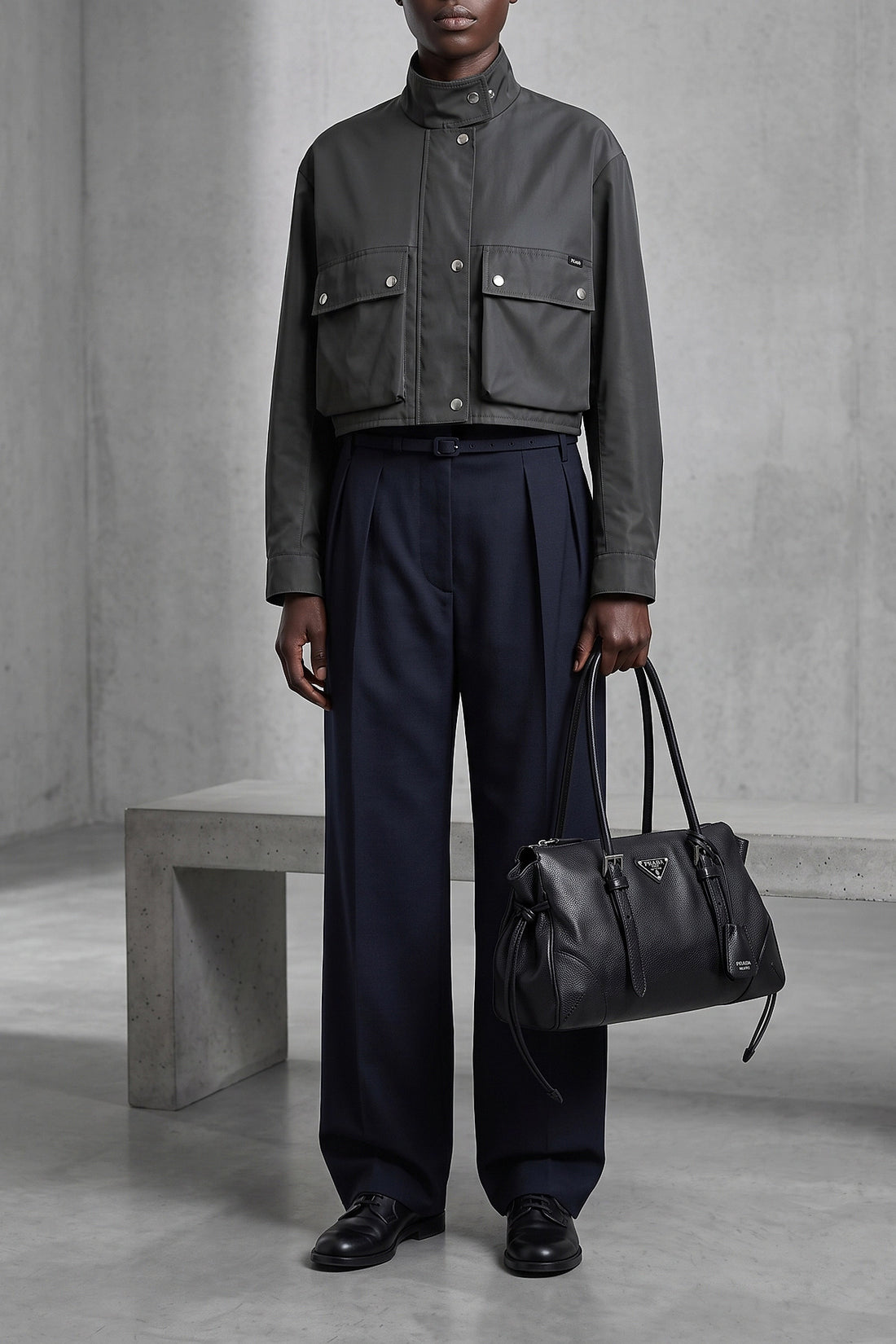 PRADA OS the medium prada bonnie shopping bag in fine calf leather features a sophistic