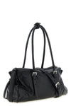 the medium prada bonnie shopping bag in fine calf leather features a sophistic