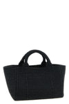crochet raffia-effect fabric shopping bag