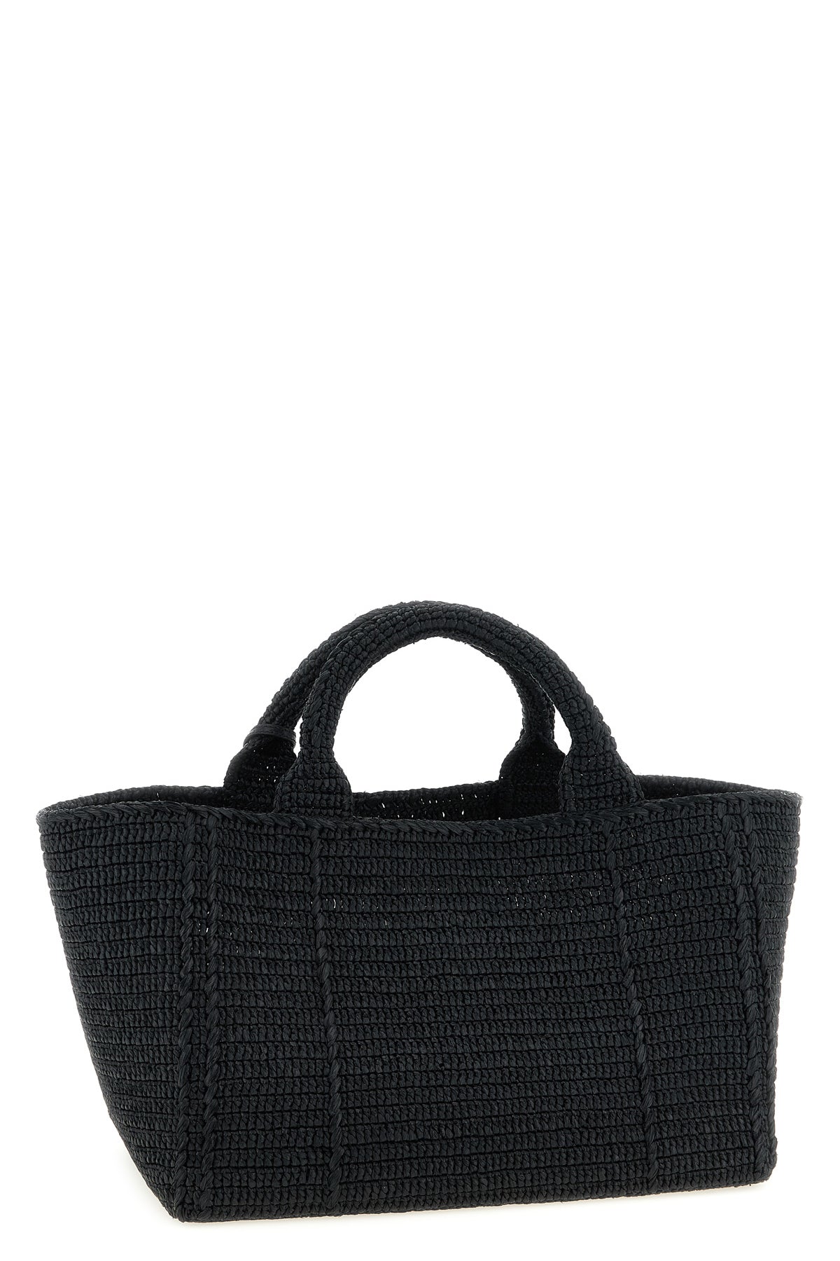 crochet raffia-effect fabric shopping bag