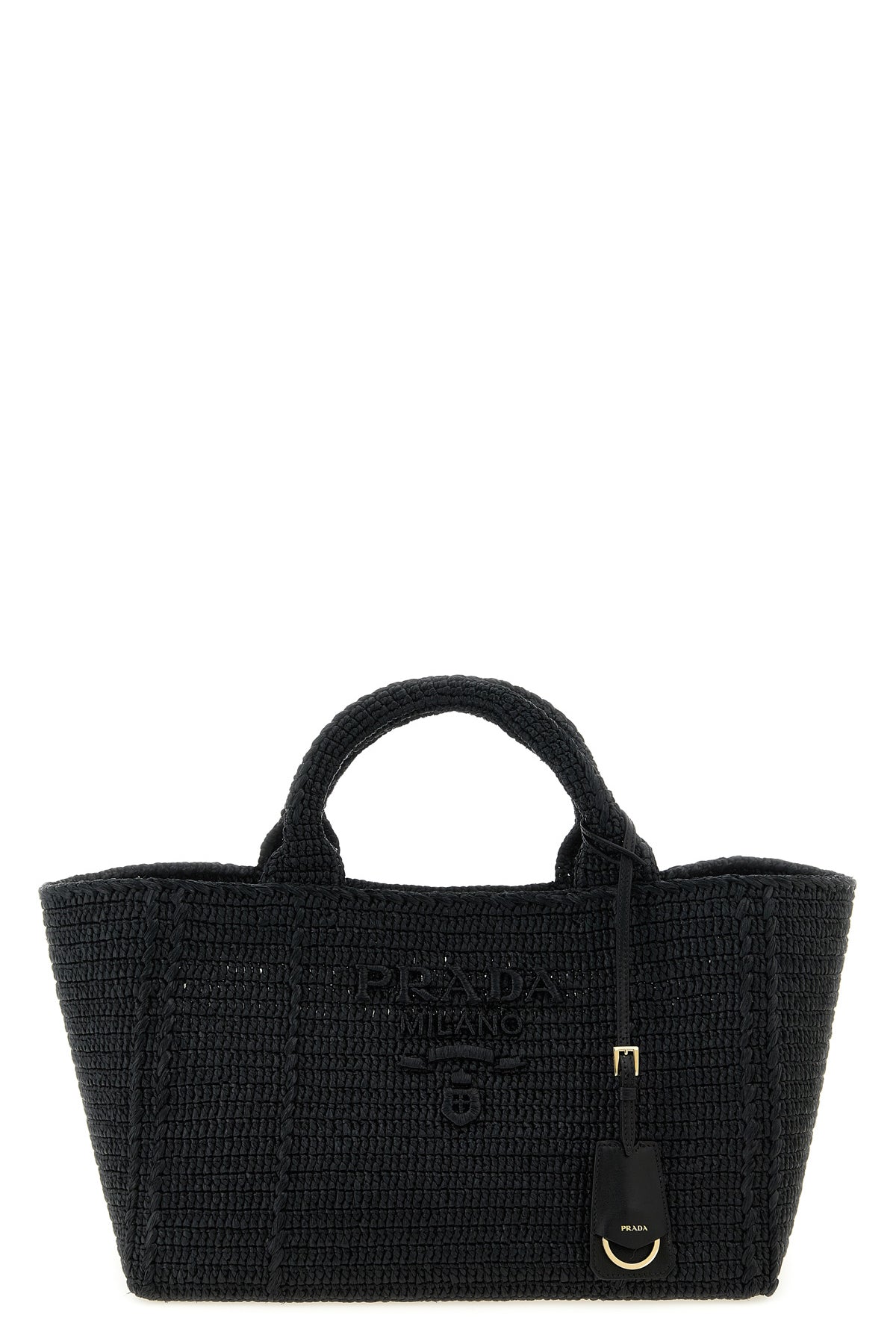 crochet raffia-effect fabric shopping bag