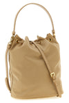prada duet re-nylon and saffiano leather tone-on-tone bucket bag