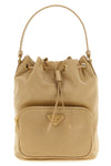 prada duet re-nylon and saffiano leather tone-on-tone bucket bag