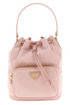 prada duet re-nylon and saffiano leather tone-on-tone bucket bag