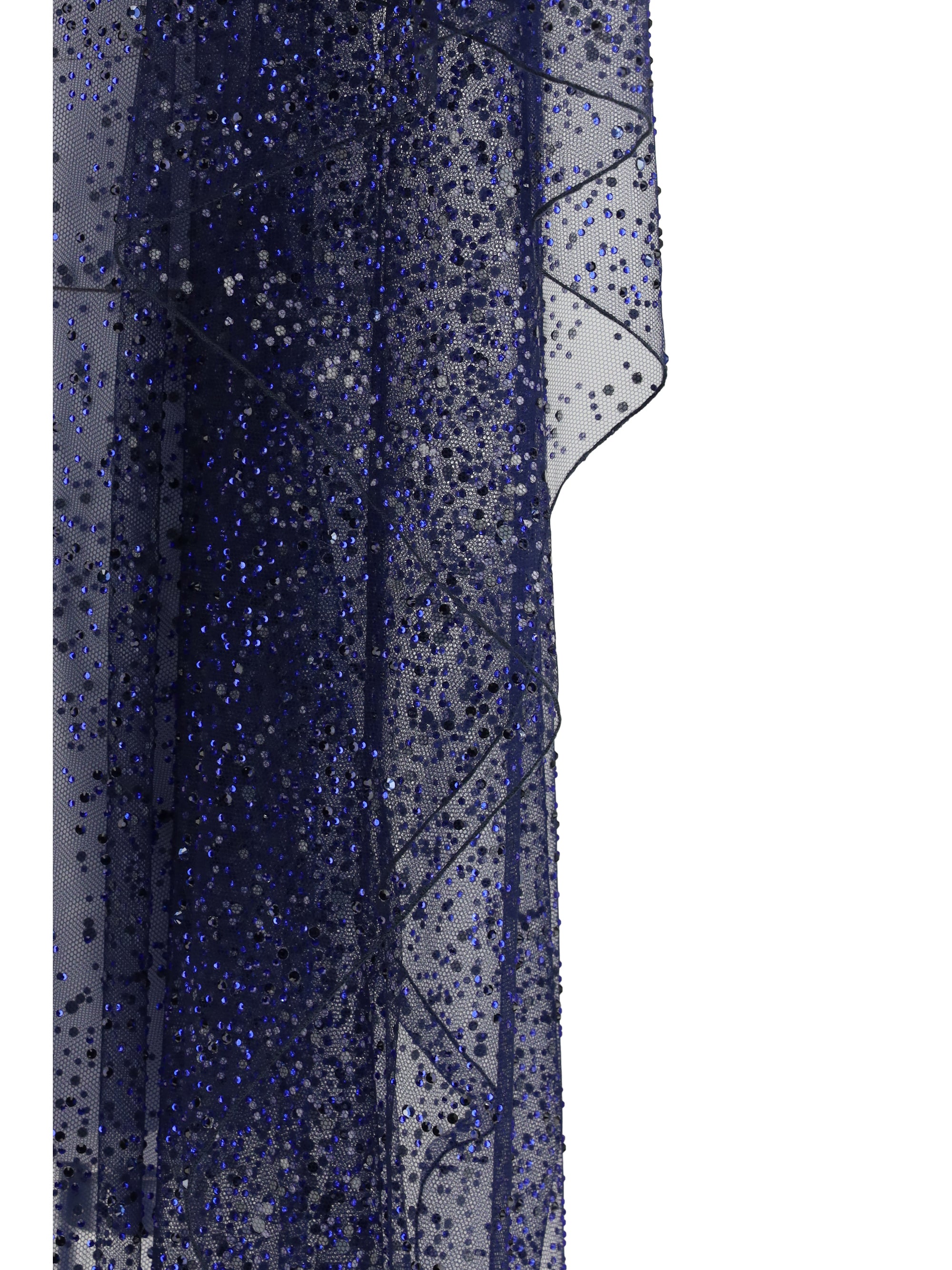 GIORGIO ARMANI OS long tulle and crystal-embellished poncho