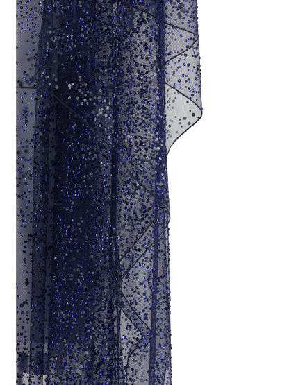 GIORGIO ARMANI OS long tulle and crystal-embellished poncho
