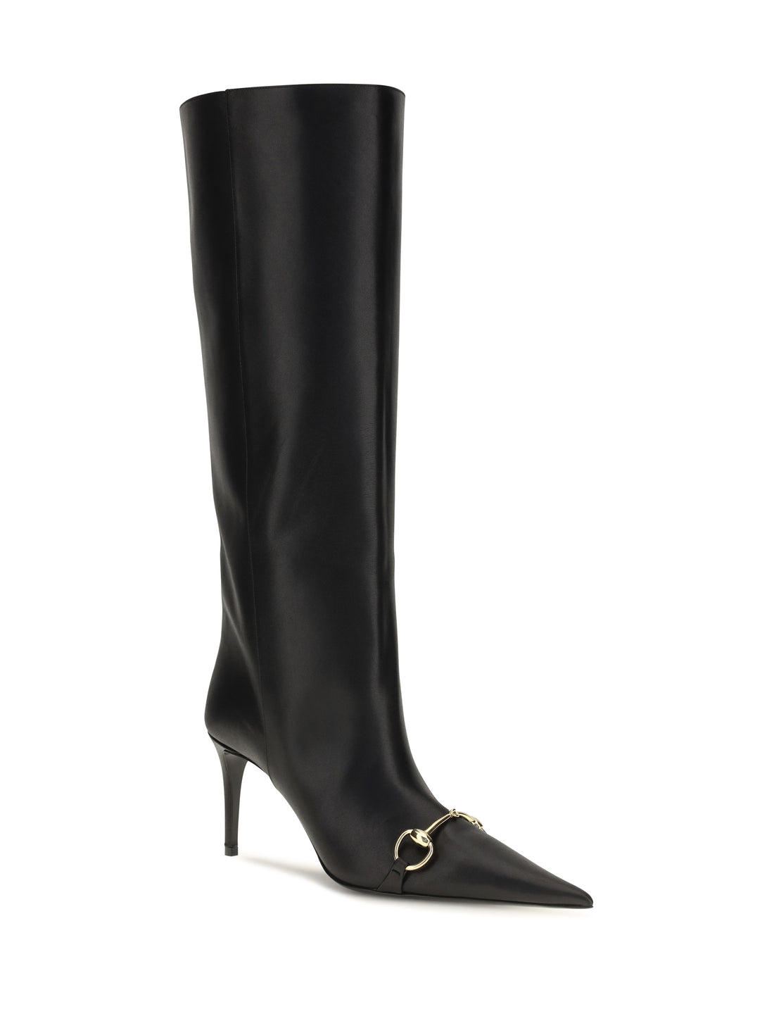 GUCCI 37 slip-on leather boots with horsebit