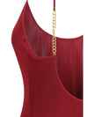 backless knit dress with cassandre chain