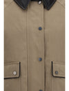 padded down jacket with leather collar