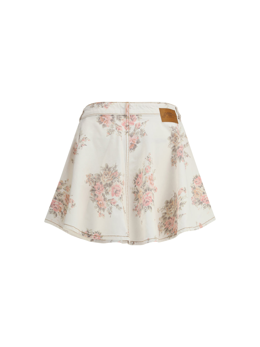 GANNI 36 floral print denim miniskirt