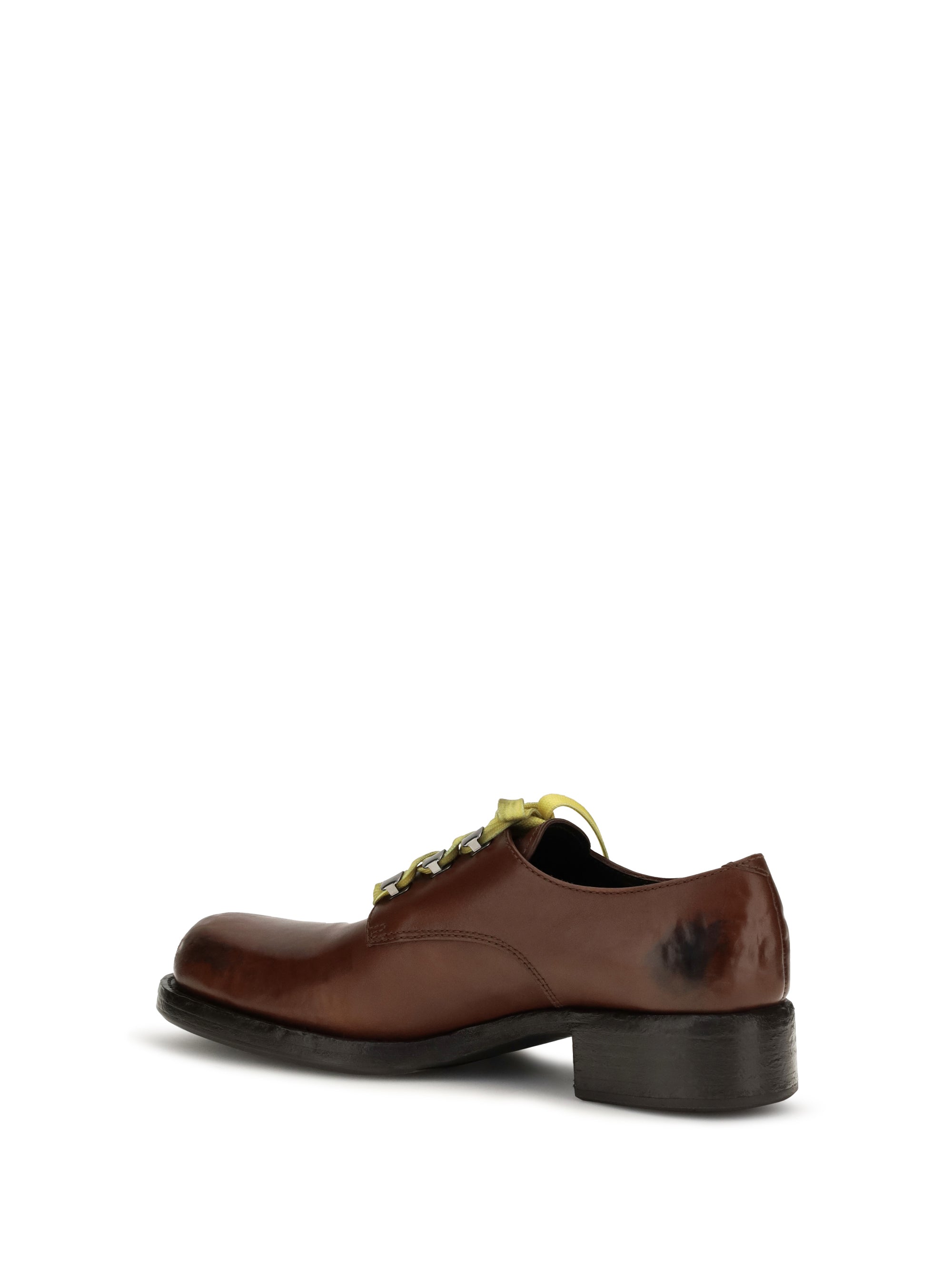 antique leather lace-up loafers